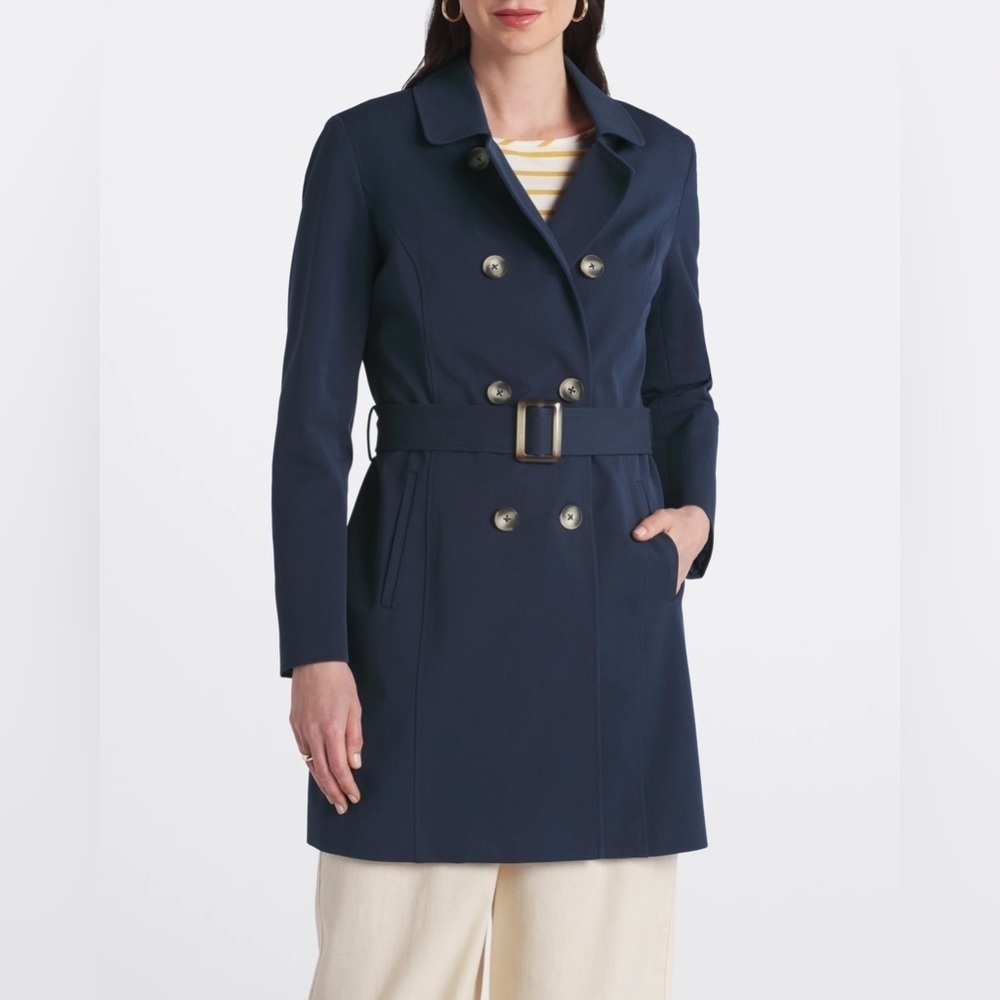 NWT 41 HAWTHORN
Crue Long Trench Jacket MGF/ NAVY